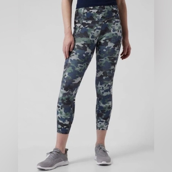 Athleta Pants - Athleta Ultimate Stash II Camo Leggings - Blue and Green